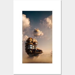 Steampunk Floating Island Posters and Art